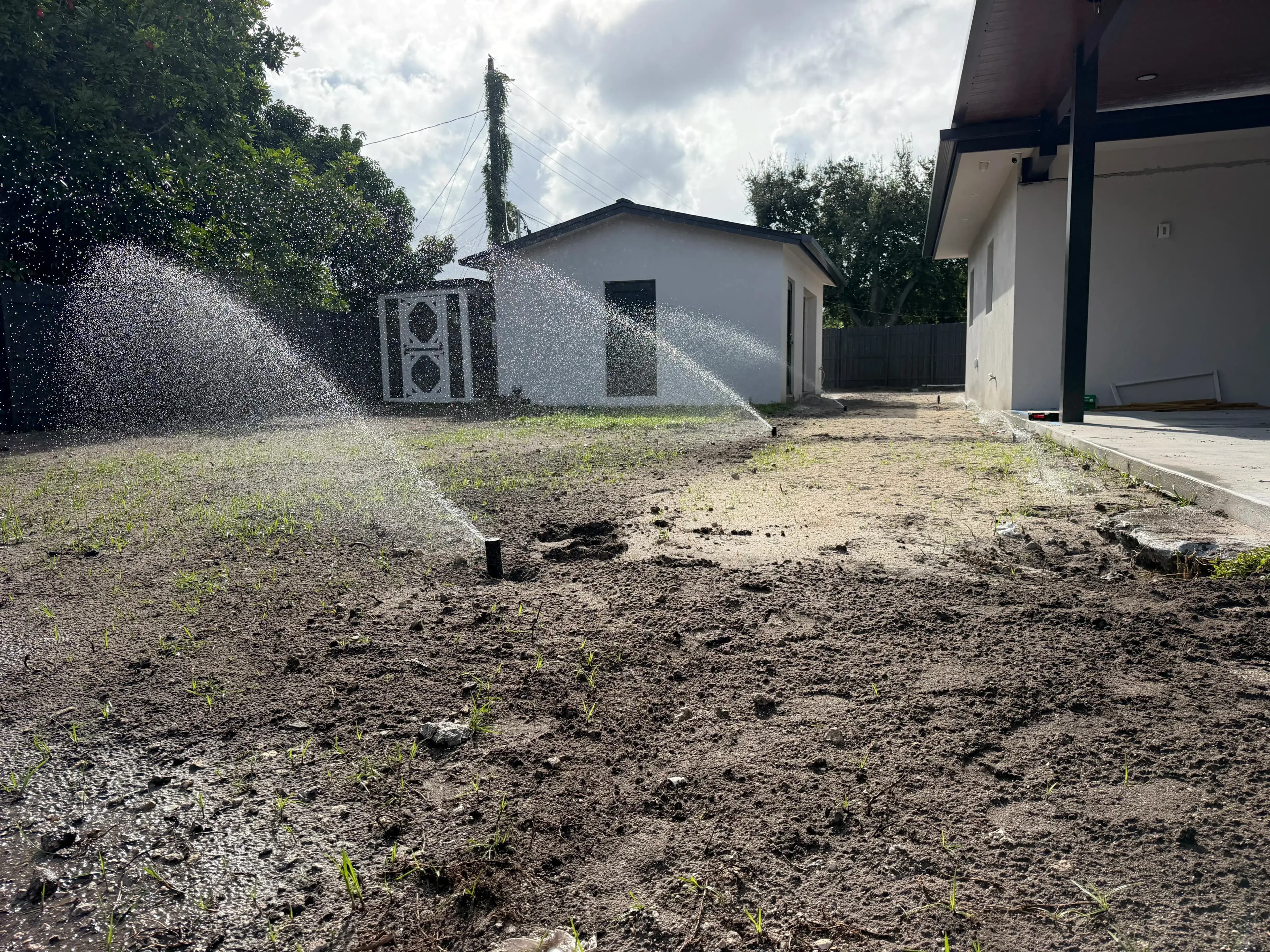 Sprinkler system working