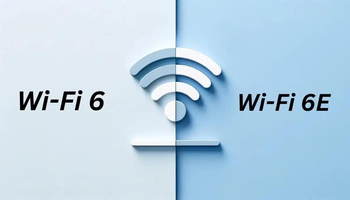 Comparison graphic showing Wi-Fi 6 versus Wi-Fi 6E wireless technology for home networks